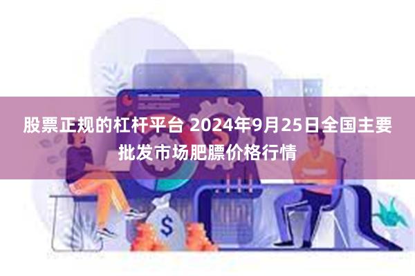 股票正规的杠杆平台 2024年9月25日全国主要批发市场肥膘价格行情