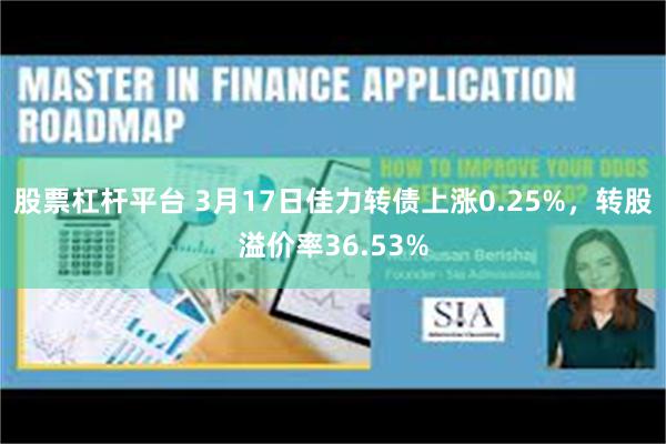 股票杠杆平台 3月17日佳力转债上涨0.25%，转股溢价率36.53%